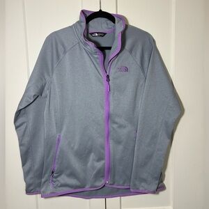 The North Face Women's Gray Jacket with Purple Trim